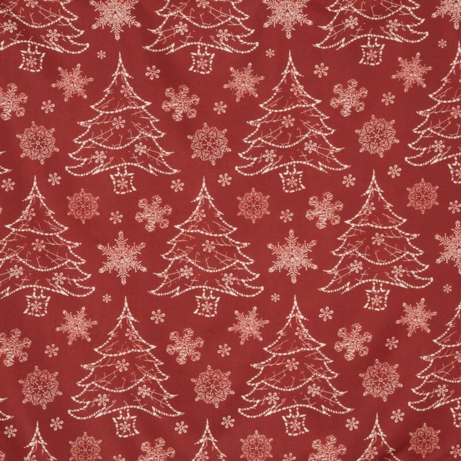Pościel 160x200 Eurofirany świąteczna mikrofibra Rubi czerwona choinki 1213