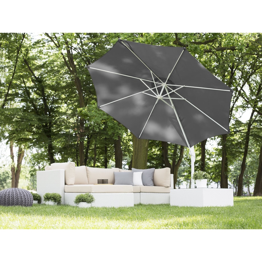 Parasol ogrodowy na wysięgniku 300 cm SAVONA Ciemnoszary Szary