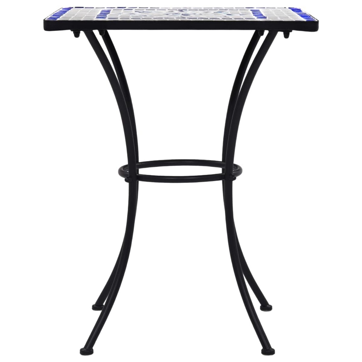 vidaXL Mozaikowy stolik bistro, niebiesko-biały, 60 cm, ceramiczny