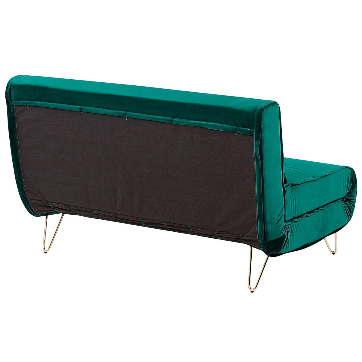 Sofa welurowa rozkładana 2-osobowa ciemnozielona VESTFOLD