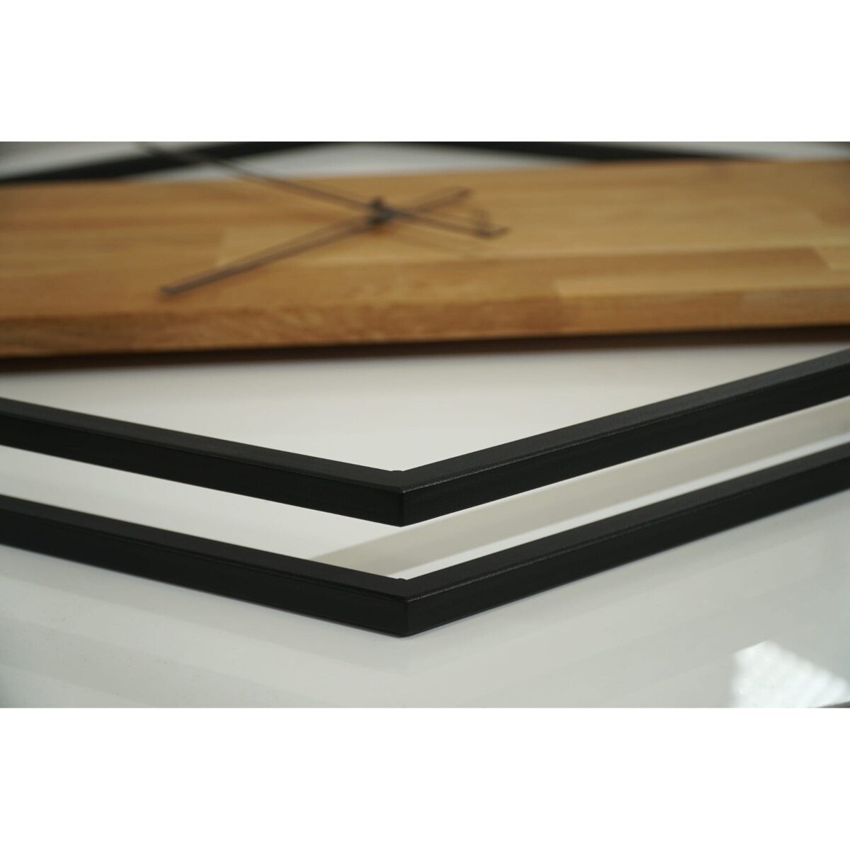 Zegar ścienny drewniany do salonu LOFT HEXAGON 80cm