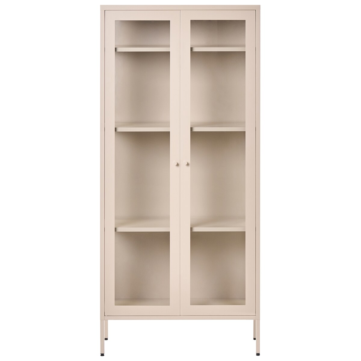 Witryna ze szklaną gablotą HARTY Metal 80 cm Beżowy
