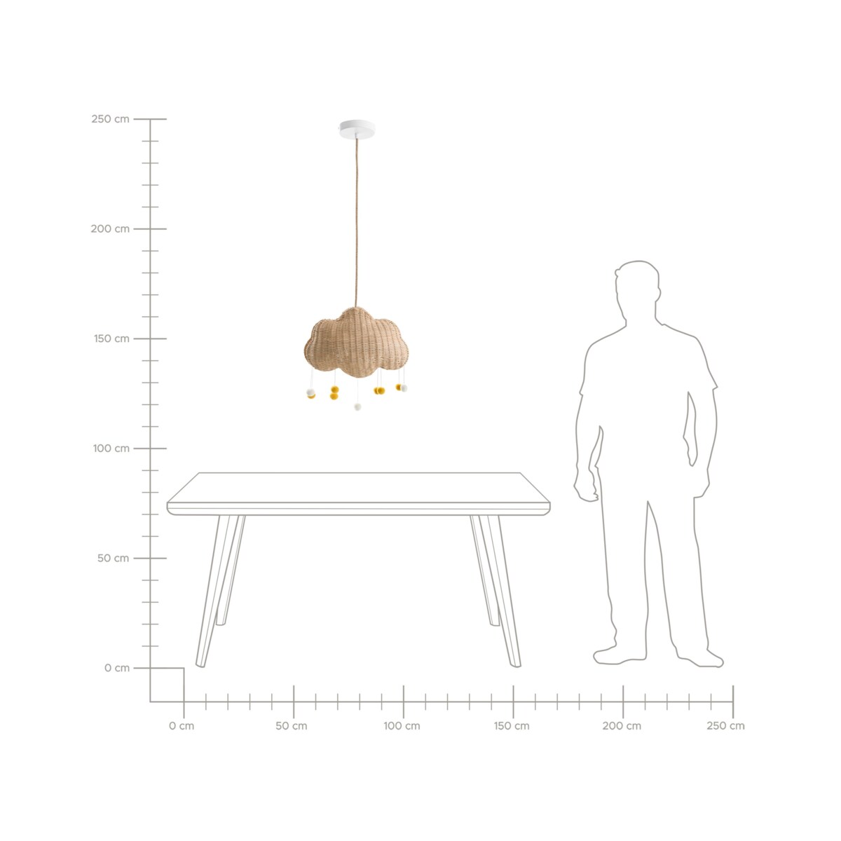 Lampa wisząca ONON Rattan Chmurka Naturalny