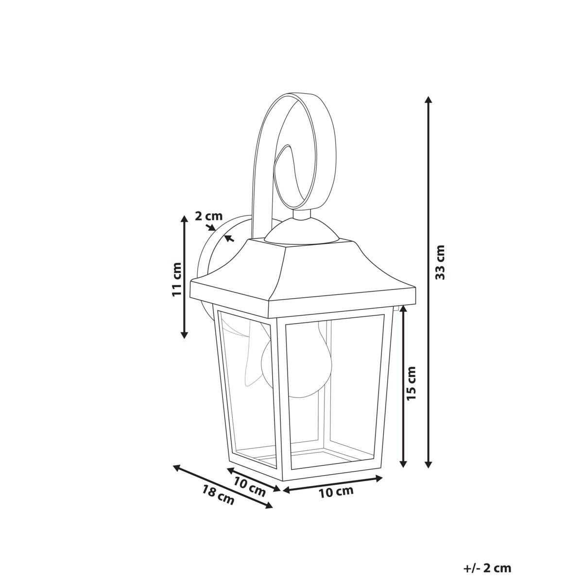 Lampa ścienna zewnętrzna czarna TANGON