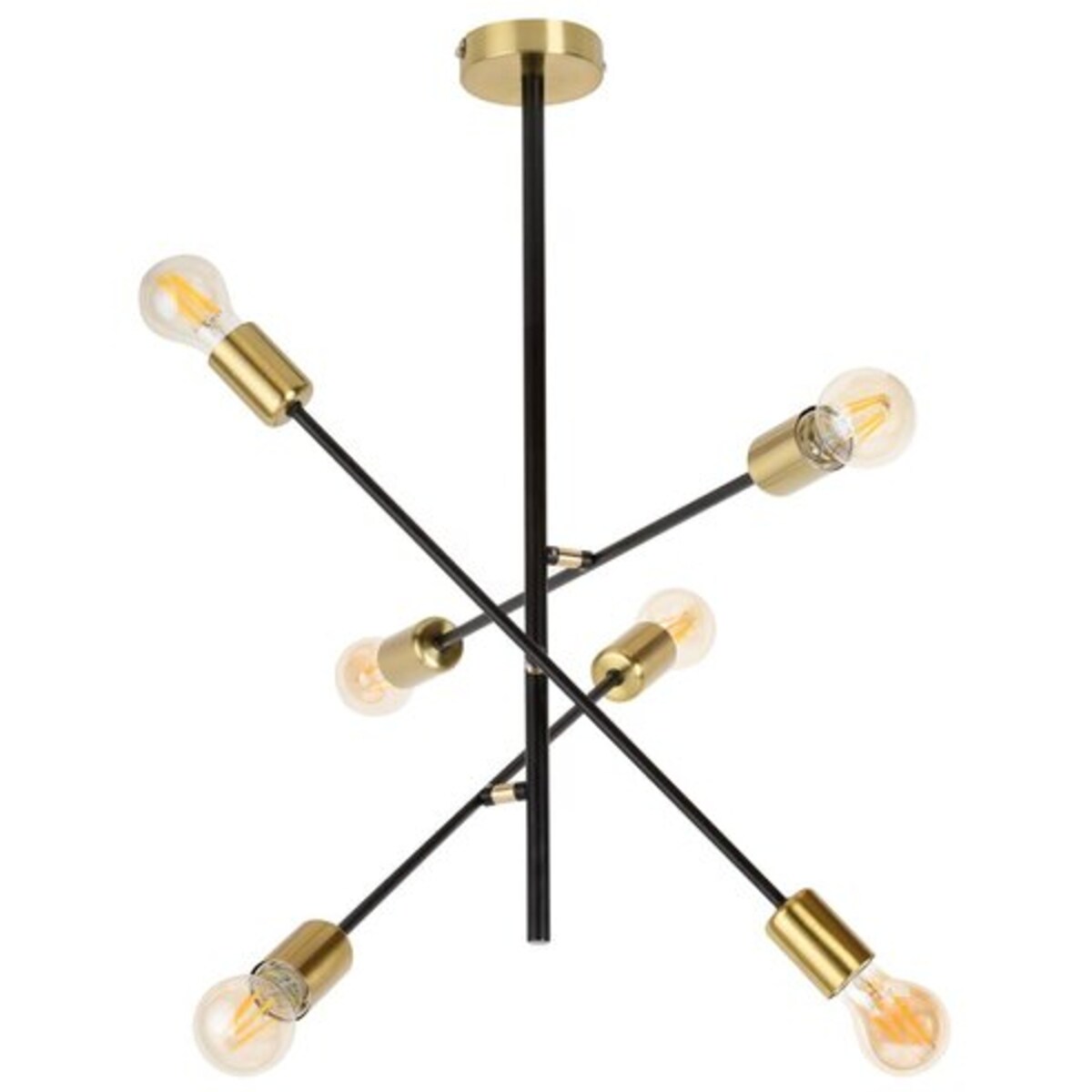 Industrialna LAMPA sufitowa LANNY 2104 Rabalux metalowa OPRAWA pręty molekuły sticks czarne złote