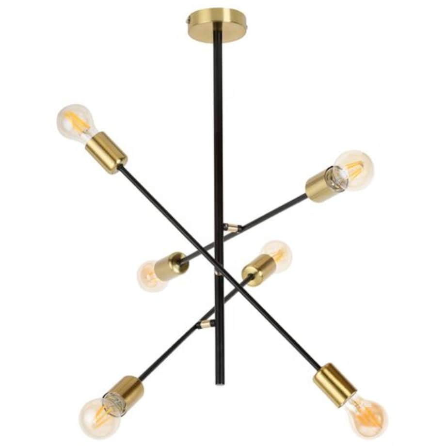 Industrialna LAMPA sufitowa LANNY 2104 Rabalux metalowa OPRAWA pręty molekuły sticks czarne złote