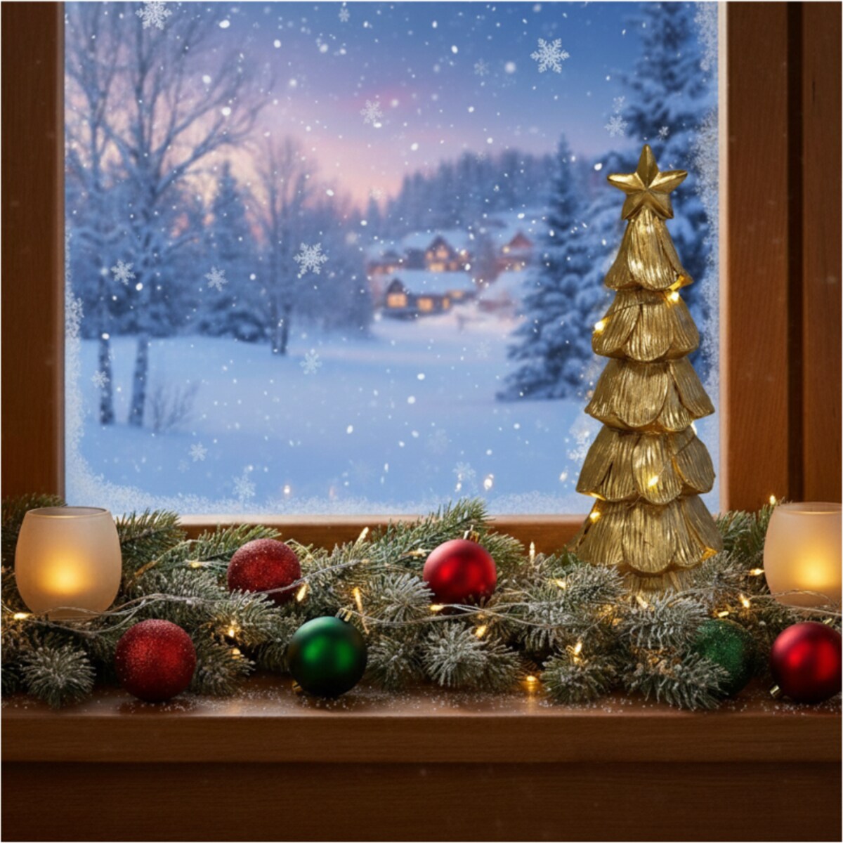 Choinka Led Złota Świecąca Figurka 28 Cm Ozdobna Dekoracja Świąteczna Na Baterie