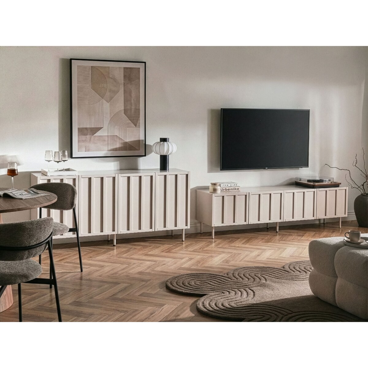 Szafka RTV CLUNES Jasnobeżowy