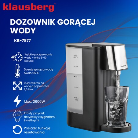 Dozownik dystrybutor podgrzewacz do gorącej wody 2.5L KLAUSBERG