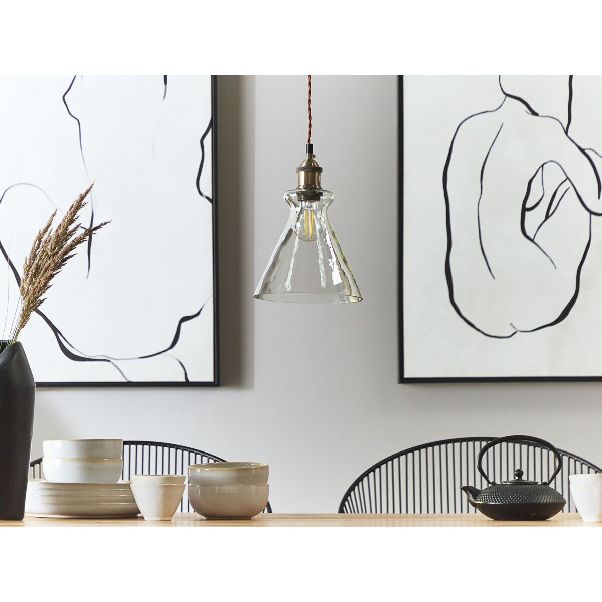 Lampa wisząca szklana BERGANTES