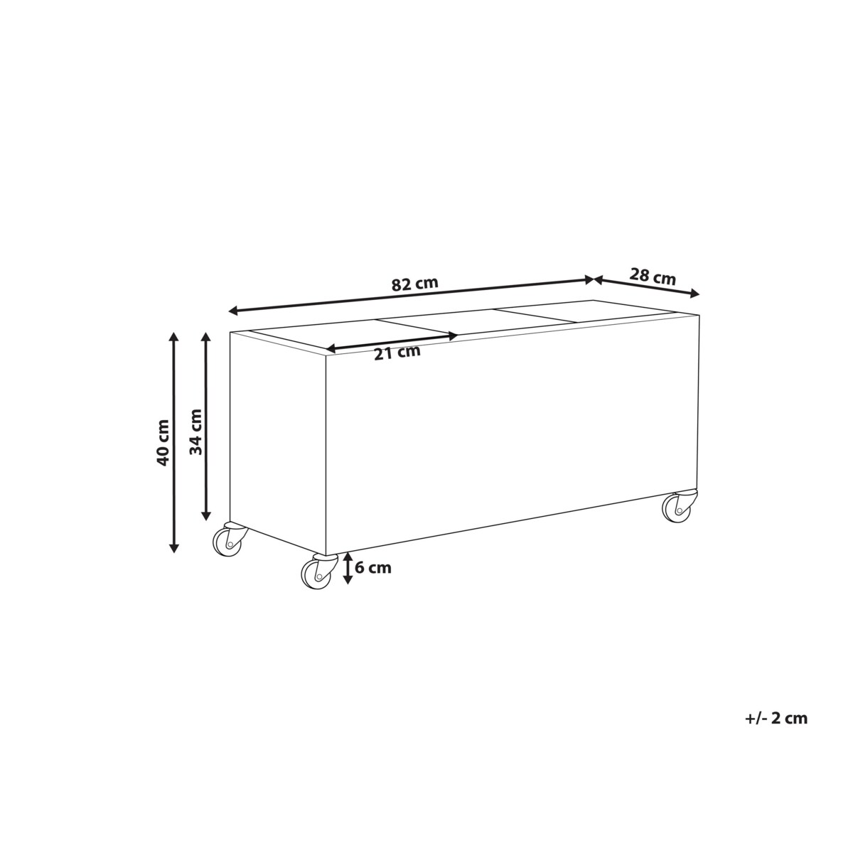 Donica na kółkach z technorattanu brązowa BELLIS