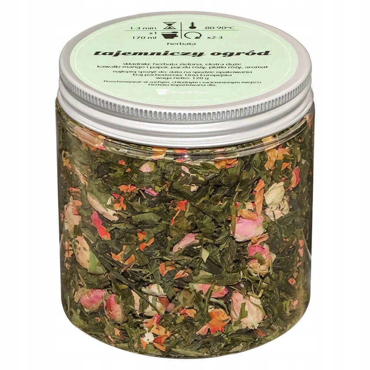 Herbata zielona sypana TAJEMNICZY OGRÓD o smaku świeżych owoców PREMIUM - herbata liściasta sypana mieszanka napar susz - gotowa na prezent upominek