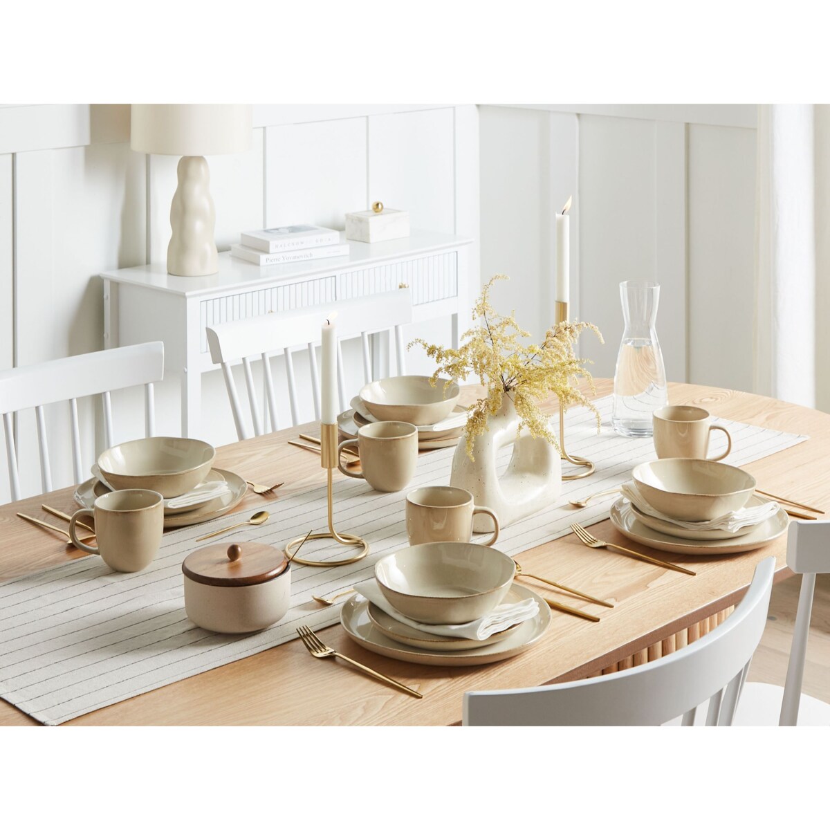 Zastawa stołowa 12-częściowa HOPS Kamionka Jasnobeżowy