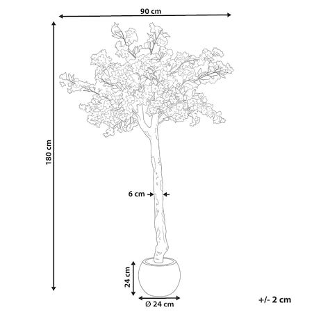 Sztuczna roślina CHERRY TREE 180 cm Biały