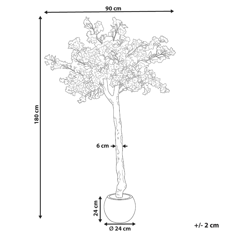 Sztuczna roślina CHERRY TREE 180 cm Biały
