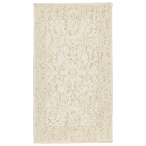 Dywanik łazienkowy Lino 73x135 cm bawełniany ornament beżowy