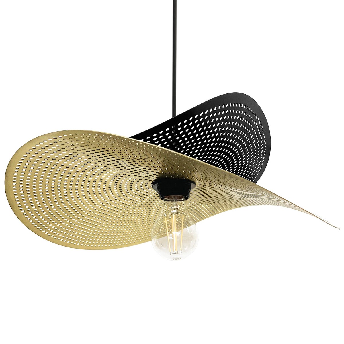 Lampa Sufitowa Wisząca App1471-1Cp Czarny Złoty, Metal