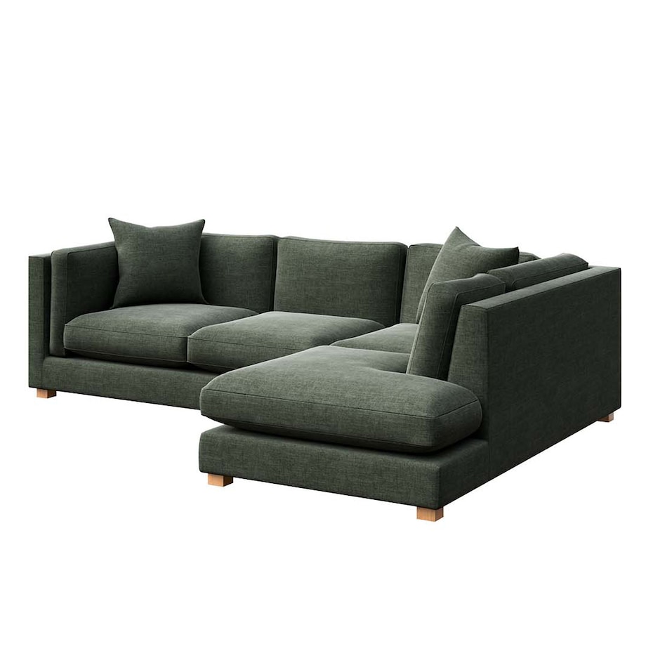 Pomo sofa narożna prawa Zielona