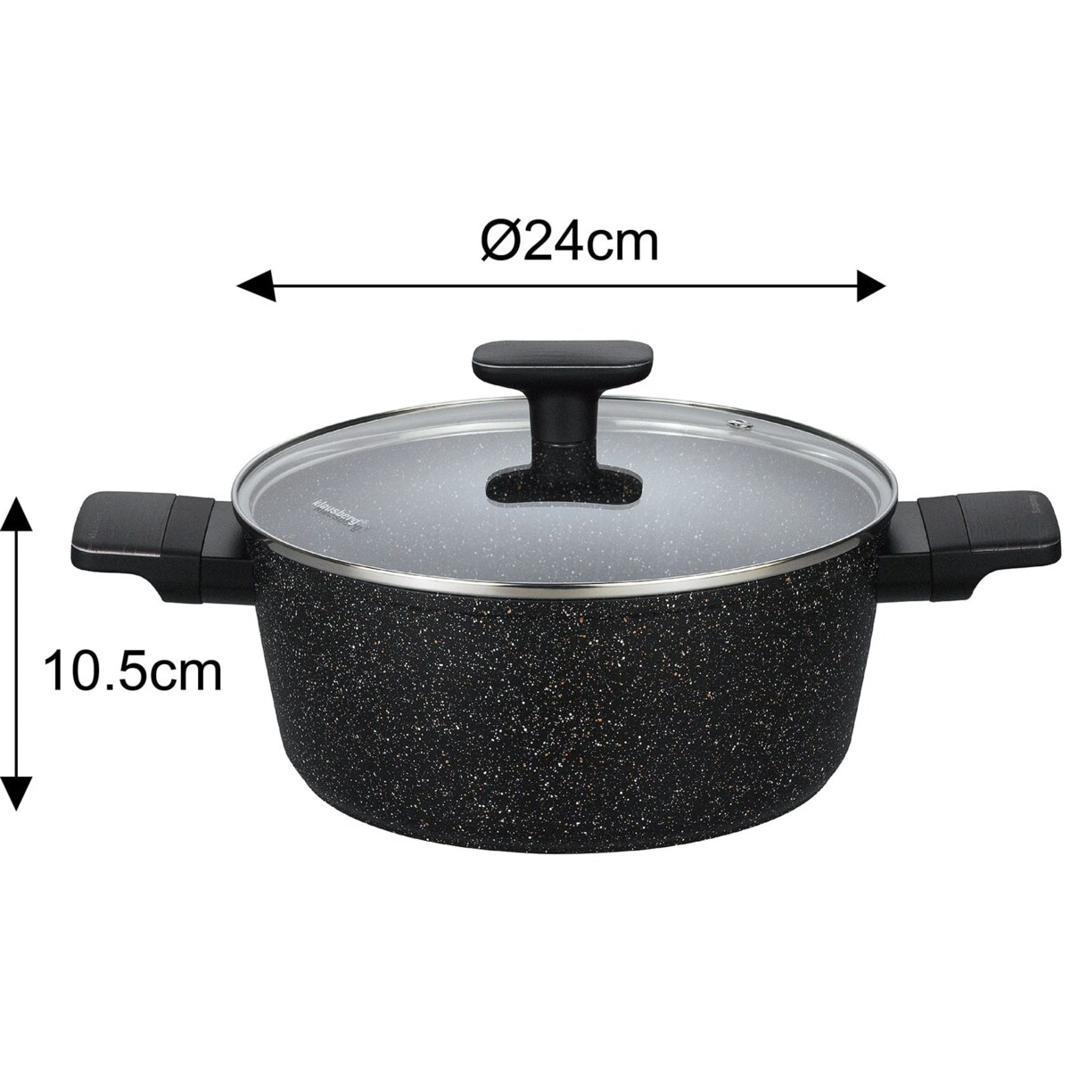 Komplet garnków z marmurkową powłoką nieprzywierającą 12-ele KLAUSBERG