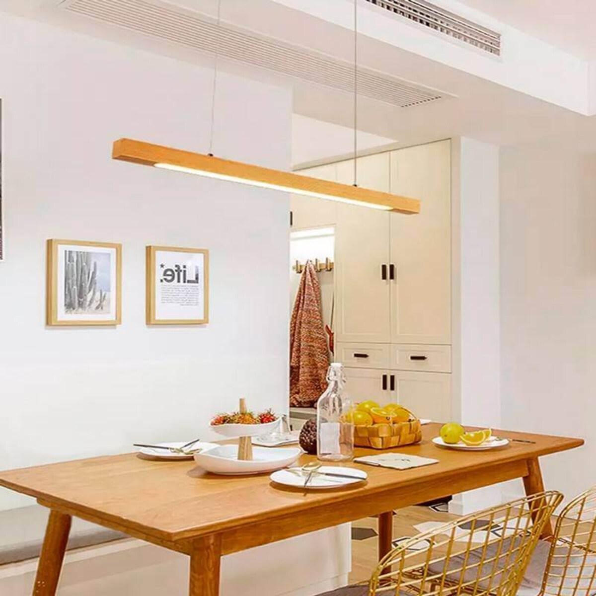 Wisząca lampa drewniana Dritta ABR-LLZ-24W Abruzzo LED 24W 3000K listwa brązowa