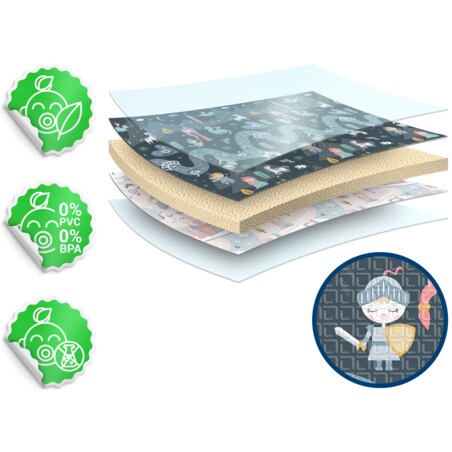 Mata piankowa edukacyjna składana dla dzieci duża 180x200 pianka xpe Nukido