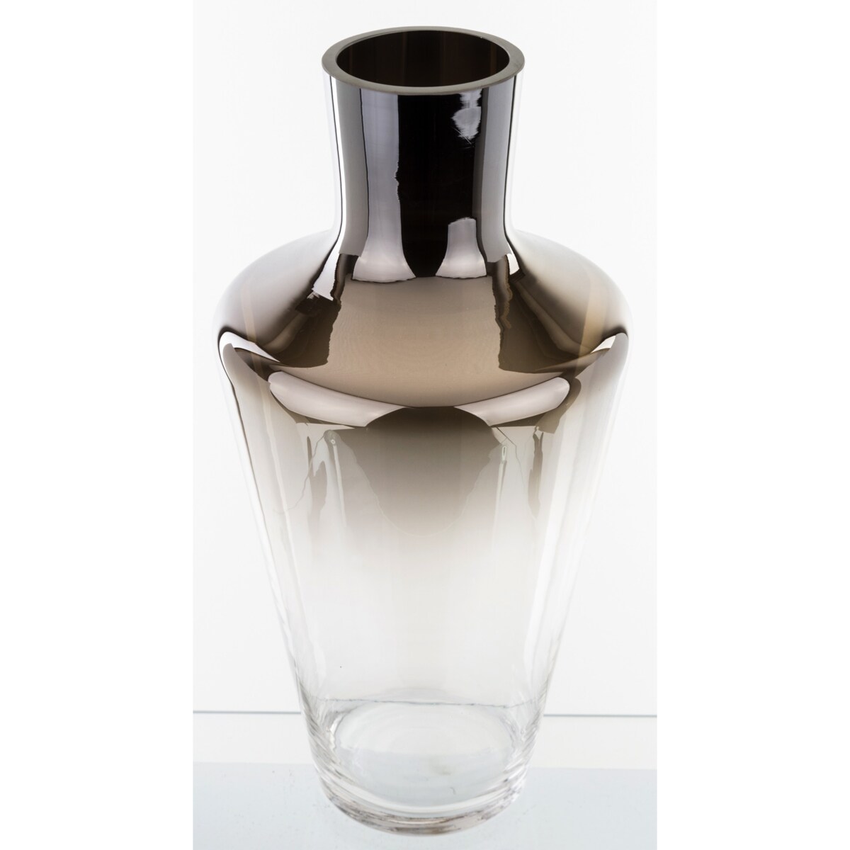 Wazon szklany srebrny 39,5x20x20 cm ARGENTO-2 tall