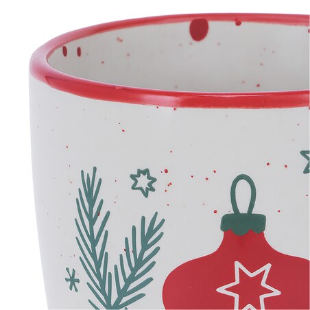 Zestaw Kubków Świątecznych Kamionkowy 4 X 200 Ml