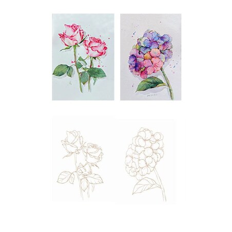 Malowanie akwarelą - Letnie kwiaty - 4 elementy