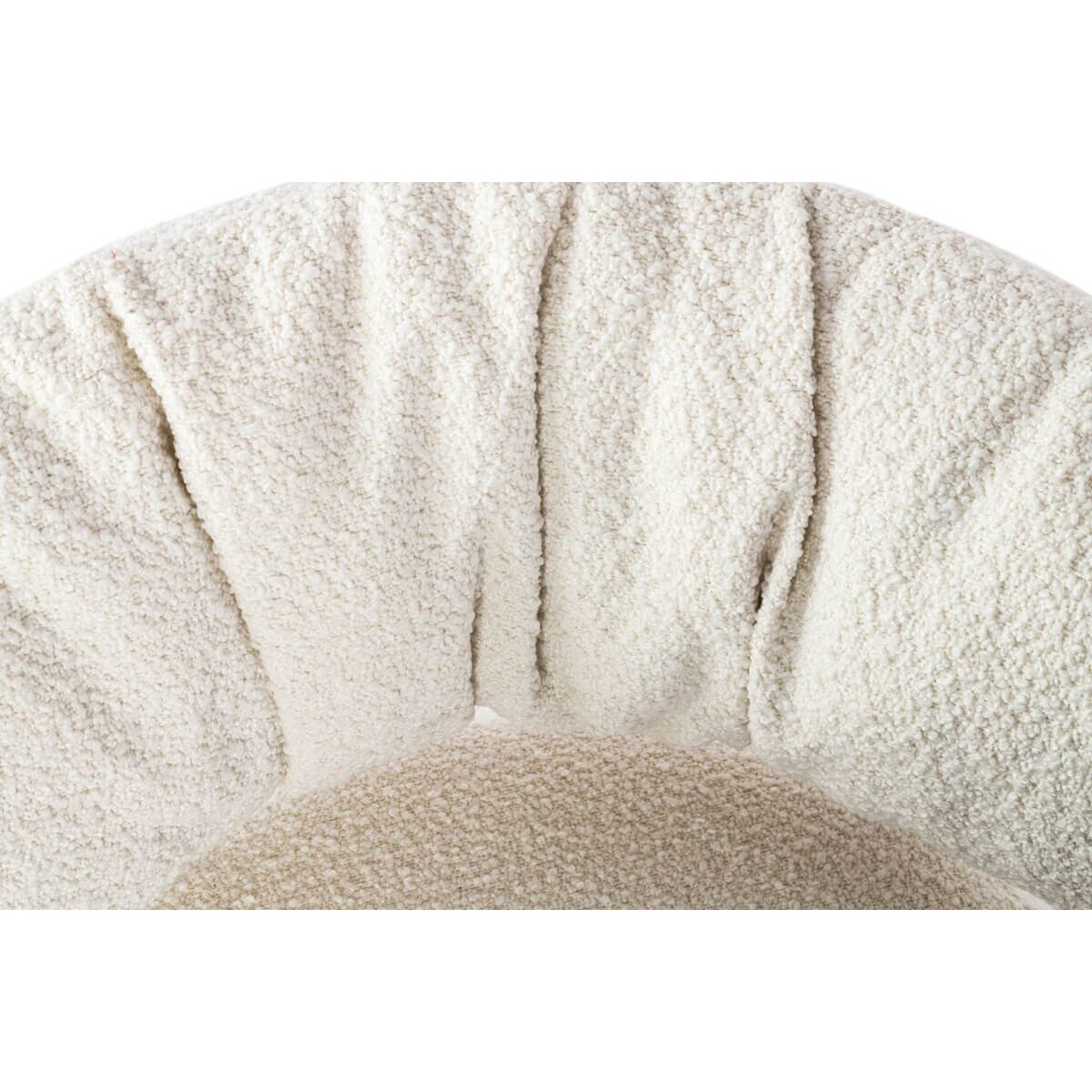 Biały fotel wypoczynkowy KH1301100130 Low Teddy okrągły do salonu, King Home