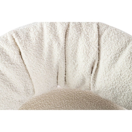 Biały fotel wypoczynkowy KH1301100130 Low Teddy okrągły do salonu, King Home