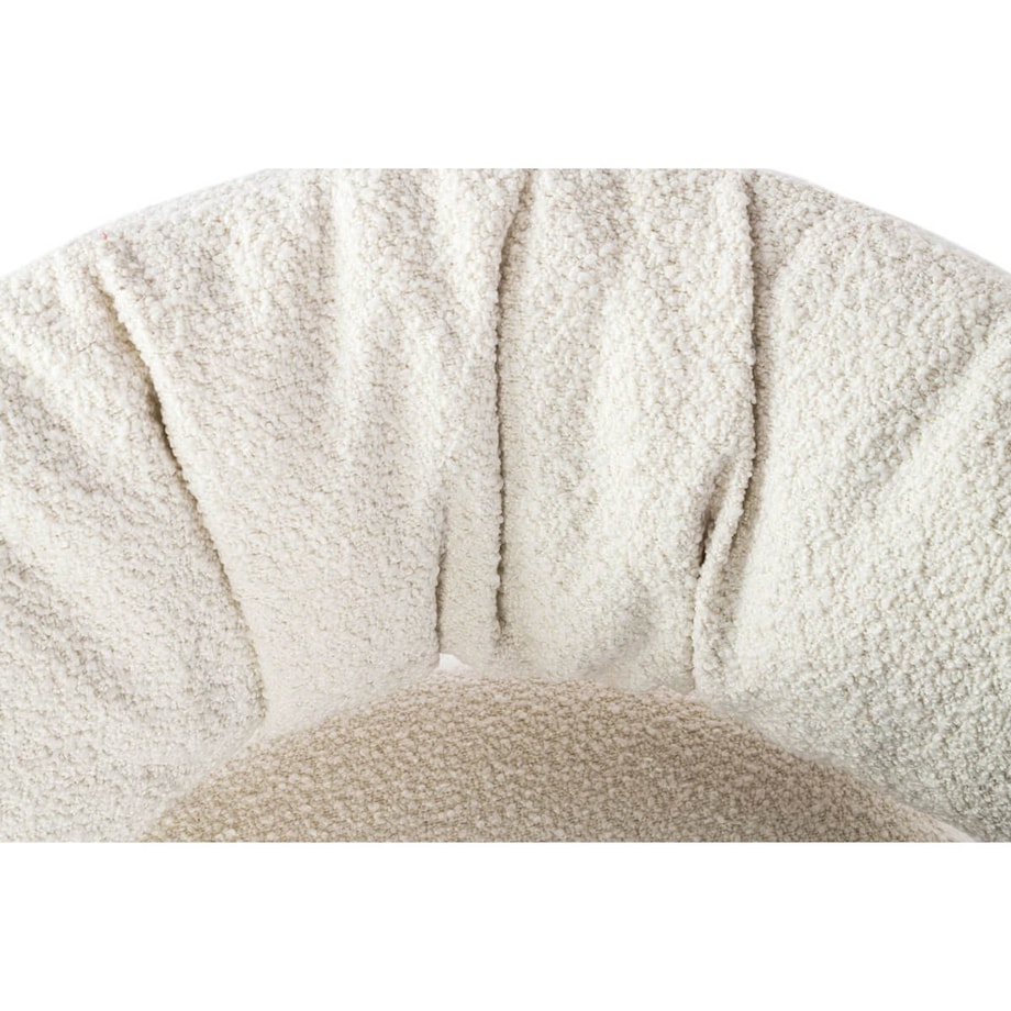 Biały fotel wypoczynkowy KH1301100130 Low Teddy okrągły do salonu, King Home