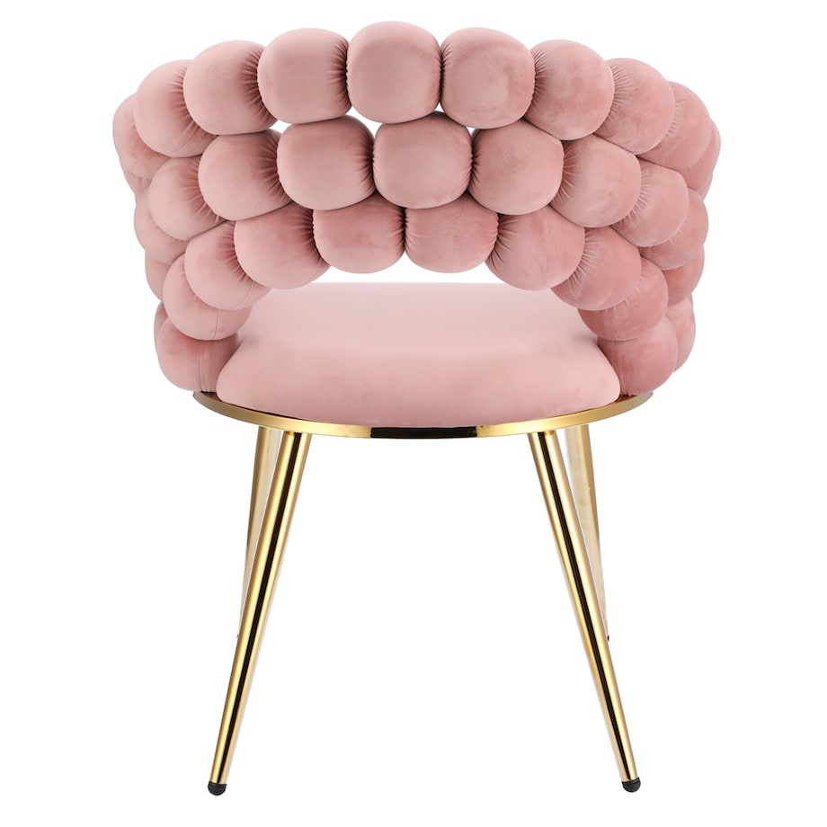 Krzesło welurowe tapicerowane BELLA różowe