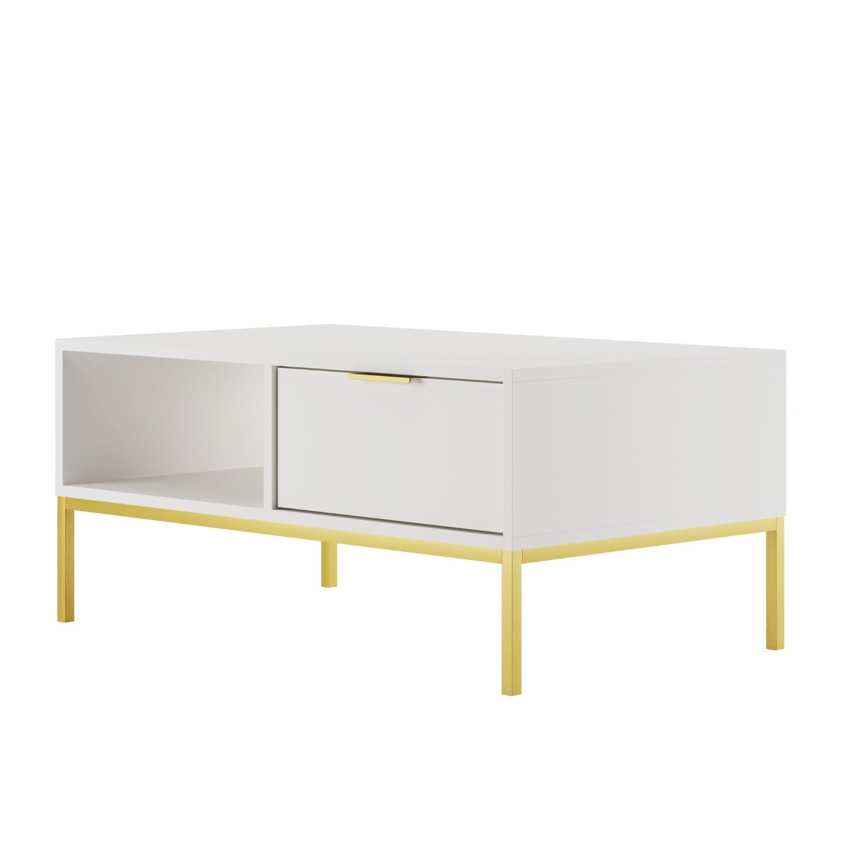 Stolik kawowy Austin 100 biały & złoty