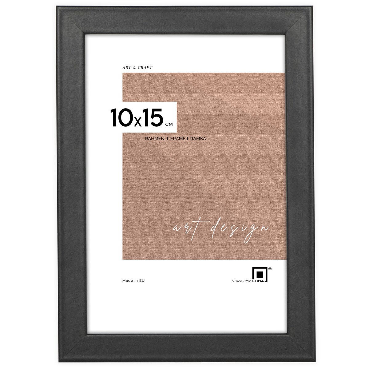 Czarna ramka na zdjęcia 10x15 cm rama MDF z plexi wisząca stojąca klasyczna ramka