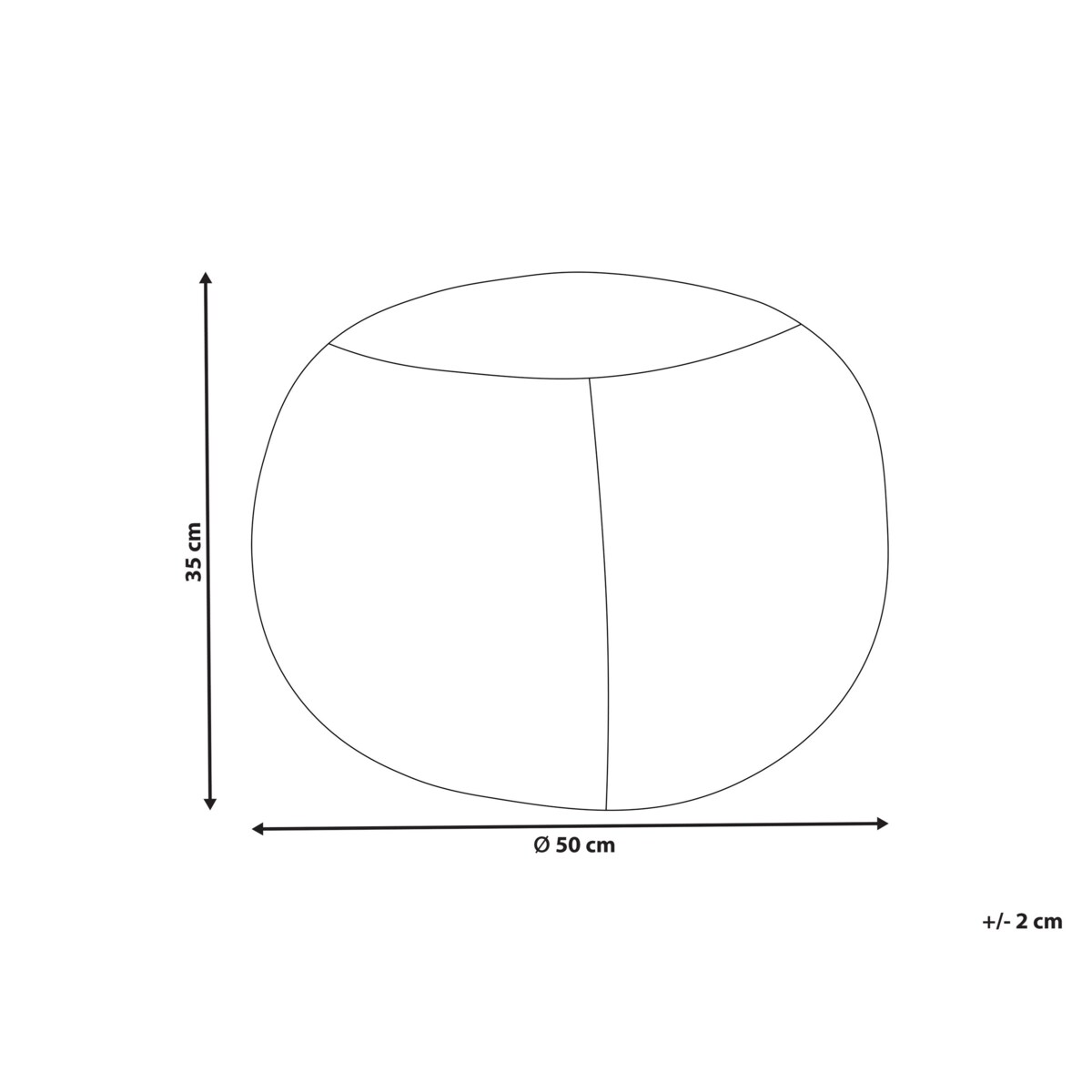 Puf makrama 50 x 35 cm beżowoszary TRIMAN