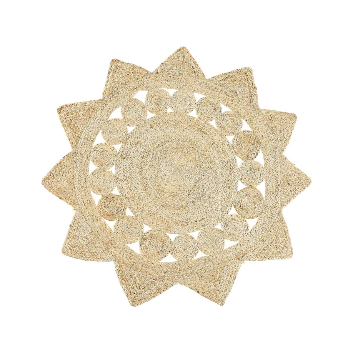 Dywan okrągły z juty ⌀ 120 cm beżowy ARABAN