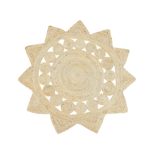 Dywan okrągły z juty ⌀ 120 cm beżowy ARABAN