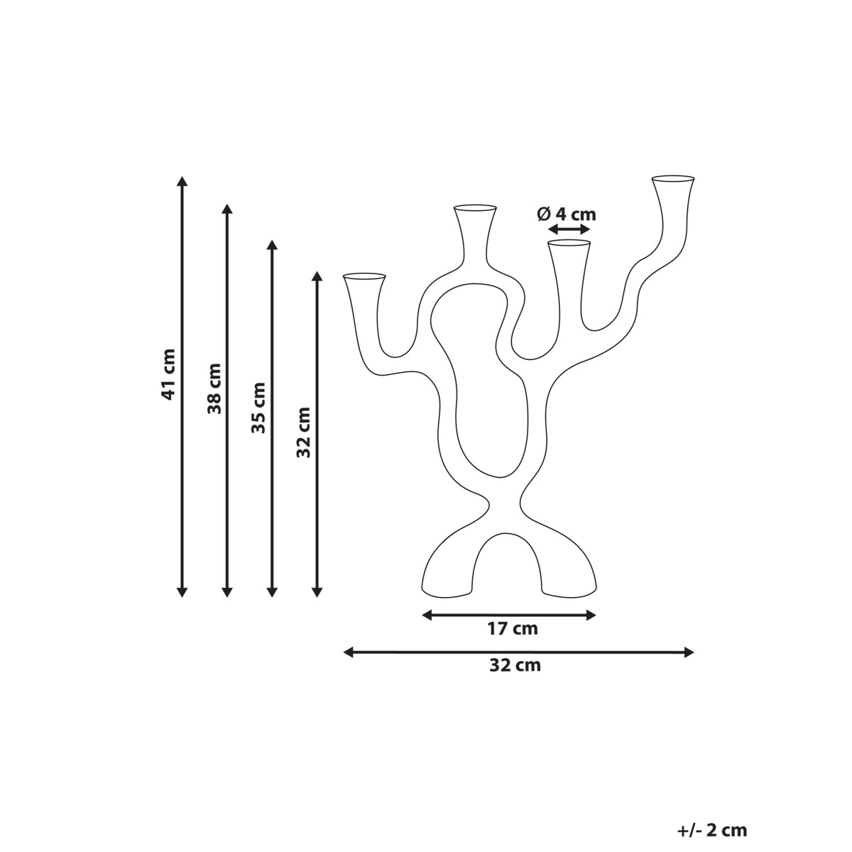 Świecznik FAMOES Metal 41 cm Złoty