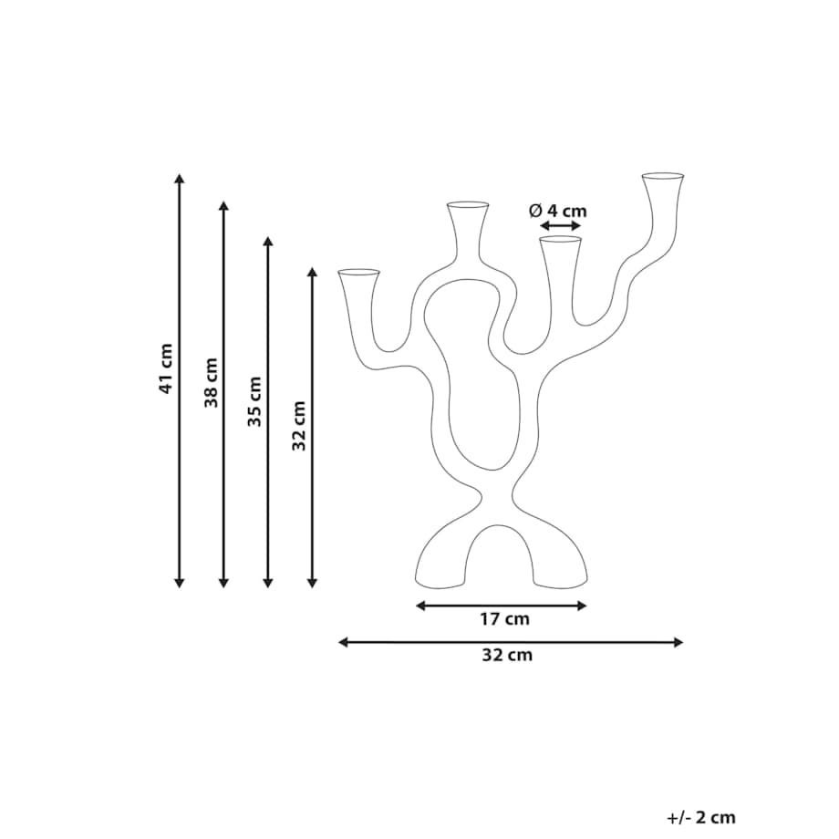 Świecznik FAMOES Metal 41 cm Złoty