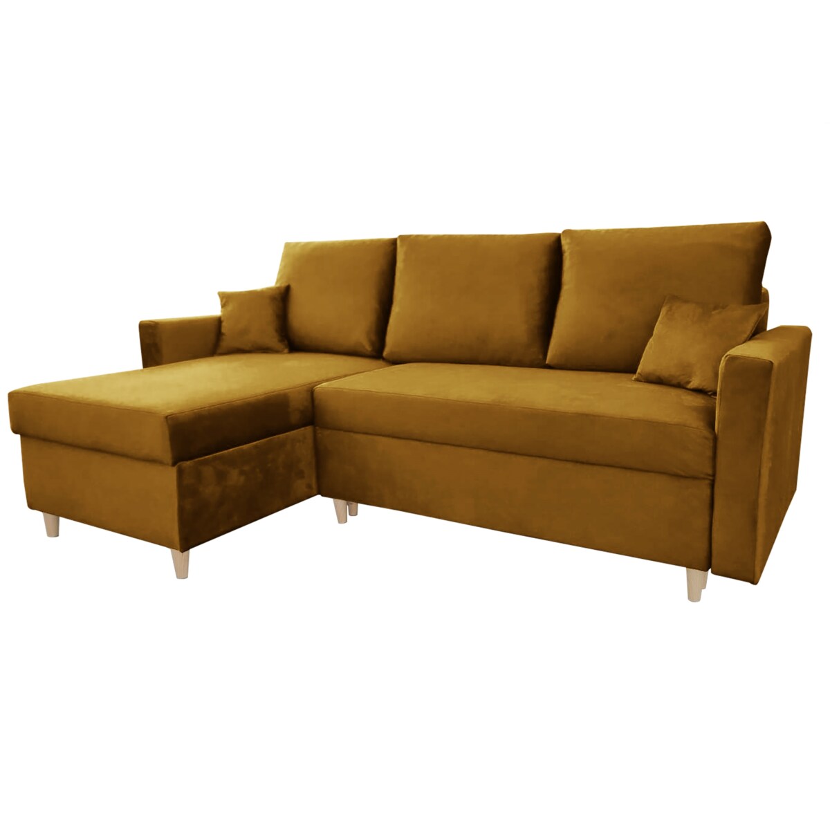 Uniwersalny narożnik z funkcją spania MON - musztardowy