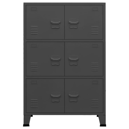 vidaXL Industrialna szafka, antracytowa, 75x40x115 cm, metalowa