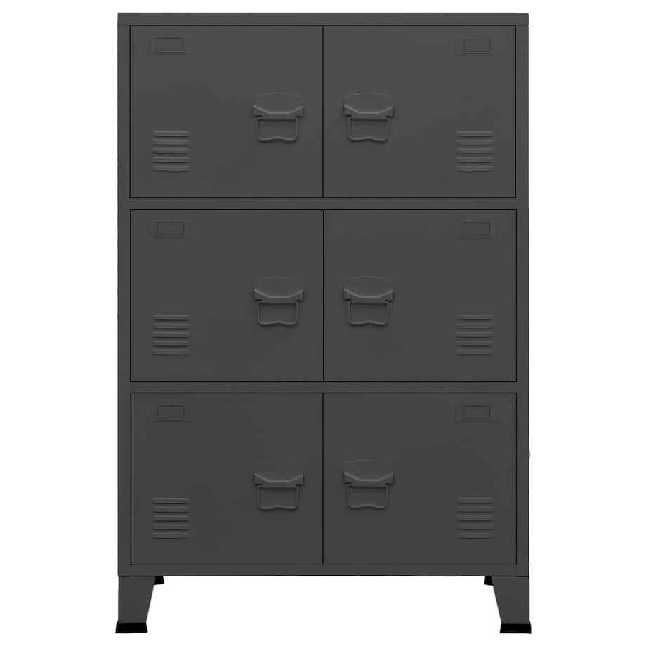 vidaXL Industrialna szafka, antracytowa, 75x40x115 cm, metalowa