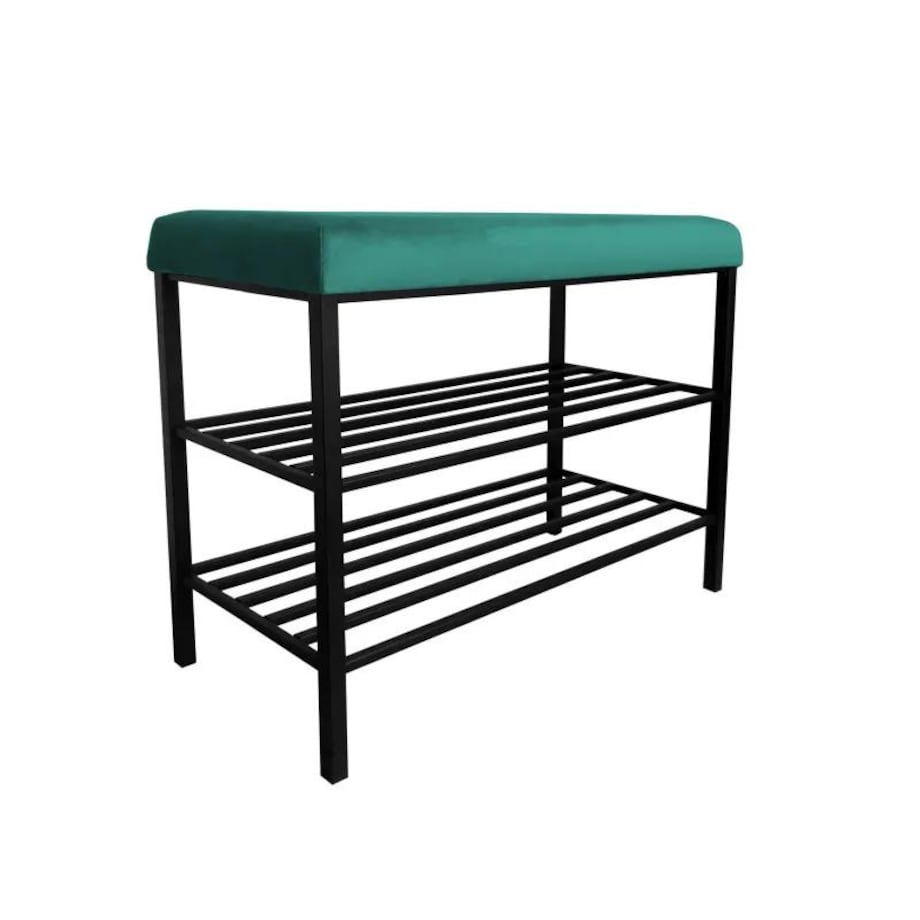 Stojak na buty z siedziskiem GAJA MG20 czarny/turkusowy