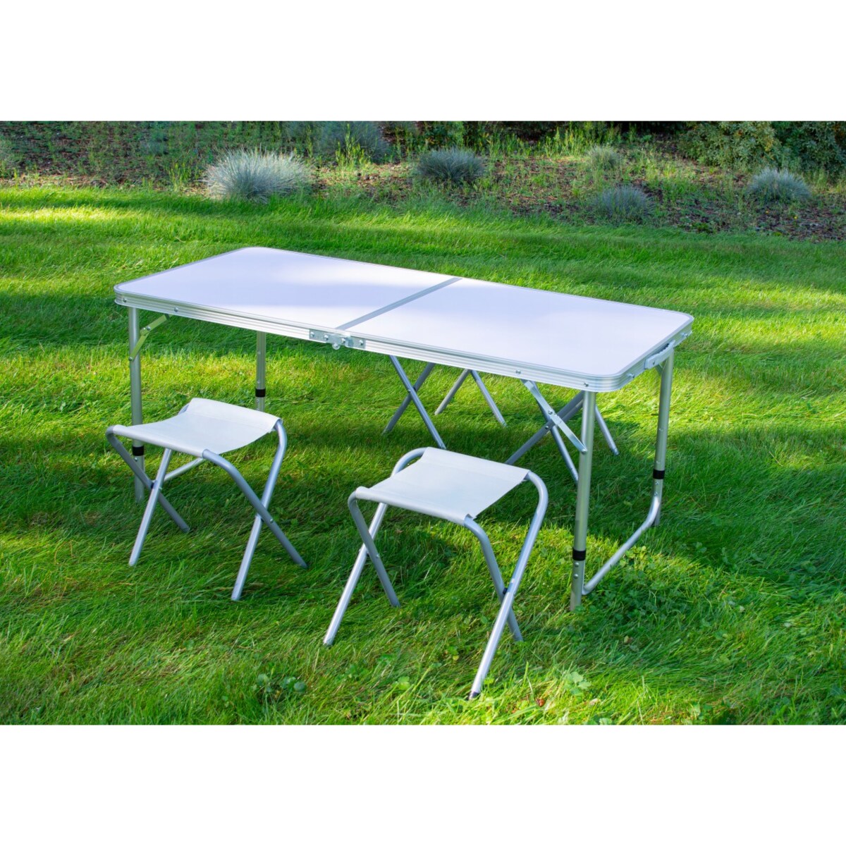 ZESTAW KEMPINGOWY składany TURYSTYCZNY ogrodowy walizka STOLIK + 4 KRZESŁA