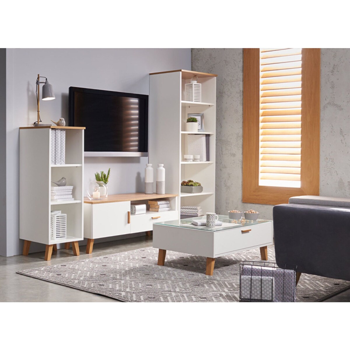 KONSIMO FRISK Biały regał skandynawski