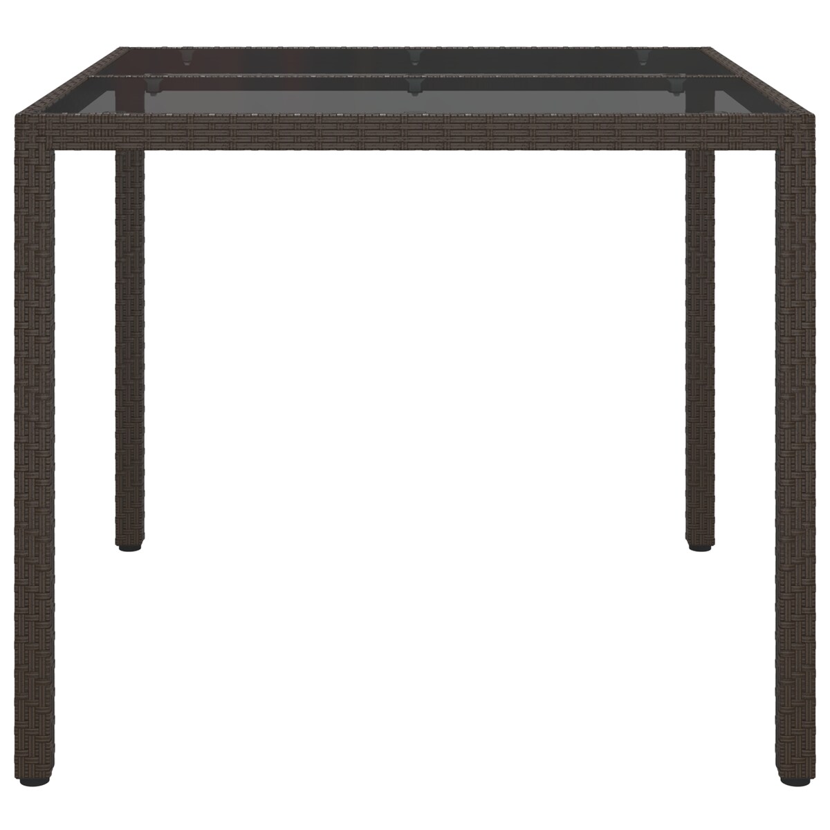 vidaXL Stół do jadalni w ogrodzie Brązowy 90x90x75 cm Polirattan