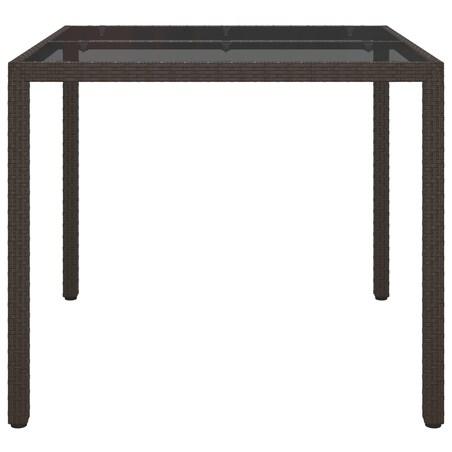 vidaXL Stół do jadalni w ogrodzie Brązowy 90x90x75 cm Polirattan