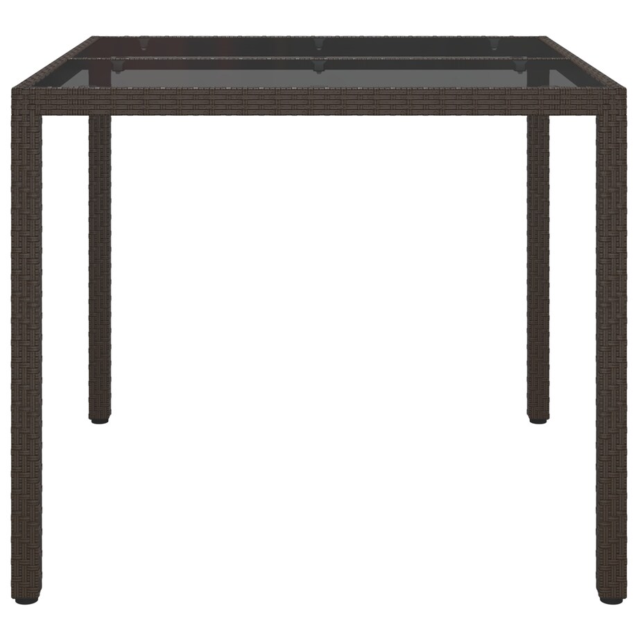 vidaXL Stół do jadalni w ogrodzie Brązowy 90x90x75 cm Polirattan