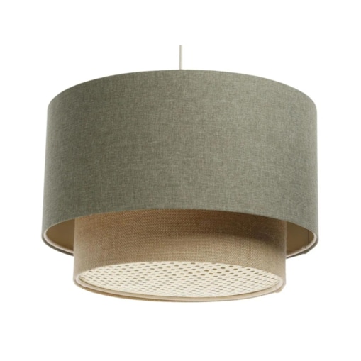 Lampa wisząca ERUTAN DOUBLE RATTAN 40 zielona/beżowa