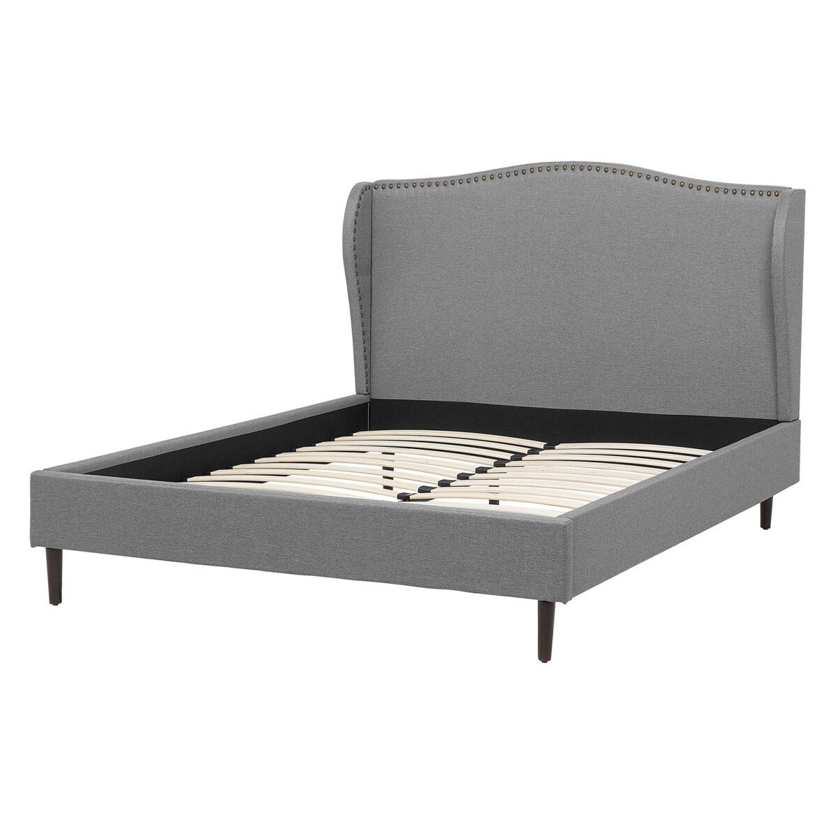 Łóżko tapicerowane 140 x 200 cm szare COLMAR